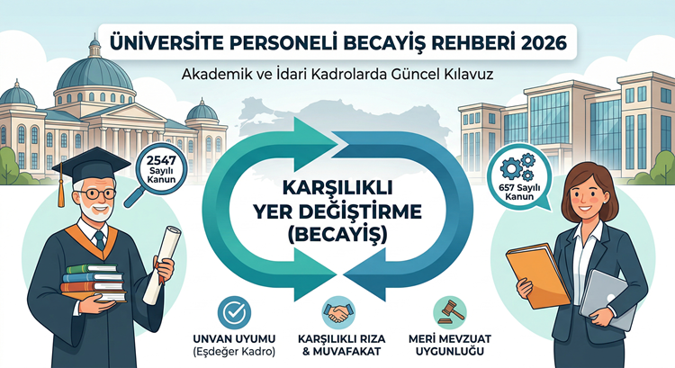 Üniversite personeli için yer değiştirme ve becayiş farkları